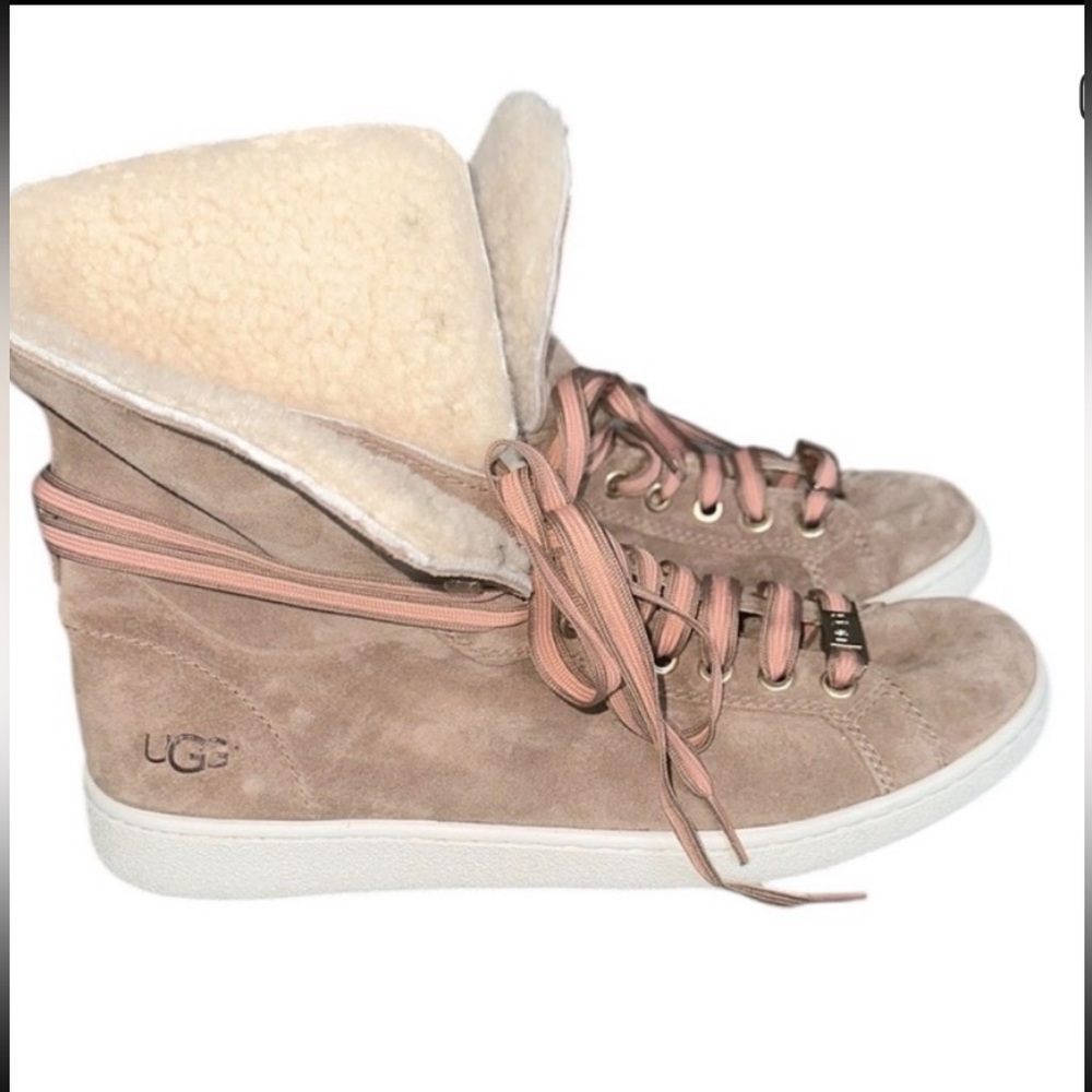 UGG Women's‎ Beige Suede High-Top Sneakers
